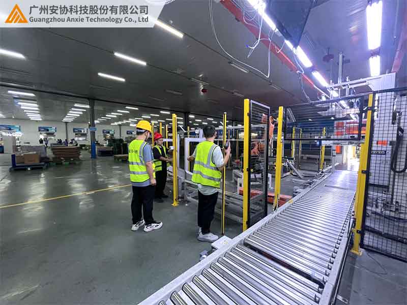 流水生产线安全光栅的物料输送防护功能