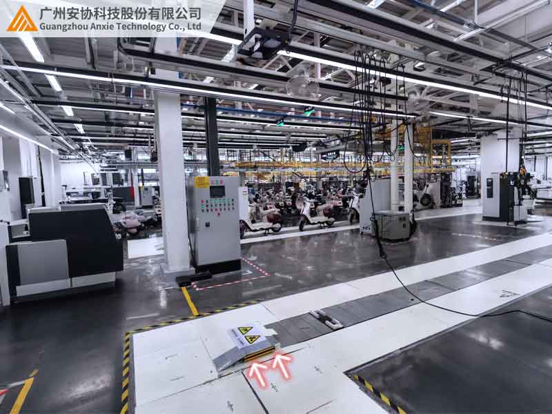 电动车组装车间的漫反射光幕应用