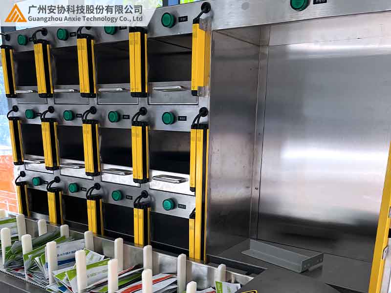 安全光栅在自动化出料口的检测