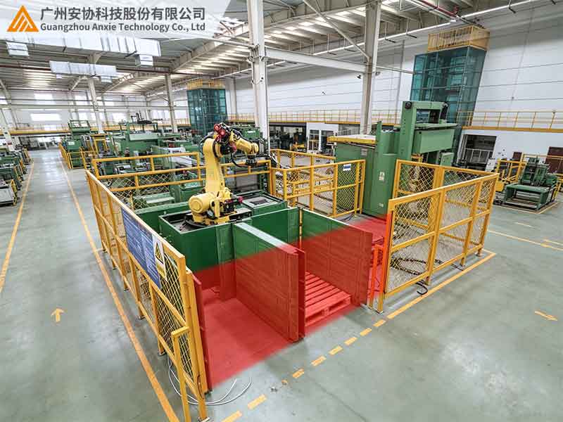安全光栅快速制动踏板区域机械臂